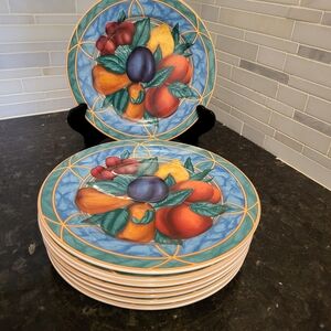 Vintage Collectible Victoria & Beale Forbidden Fruit Set of 8 Salad Plates  NEW